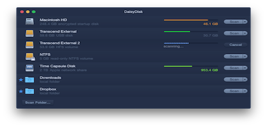 DaisyDisk 磁盤列表界面